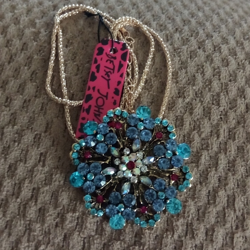 🆕 Blue Rhinestone Necklace - Picture 2 of 3